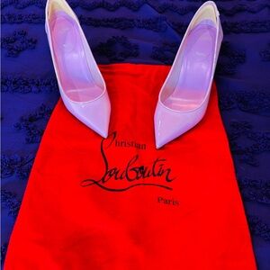 Christian Louboutin Lilac Patent Pointed-Toe Pumps with Red Dust Bag